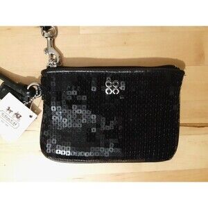 NWT COACH Black Sequins Evening Universal Small Wristlet NEW 46563